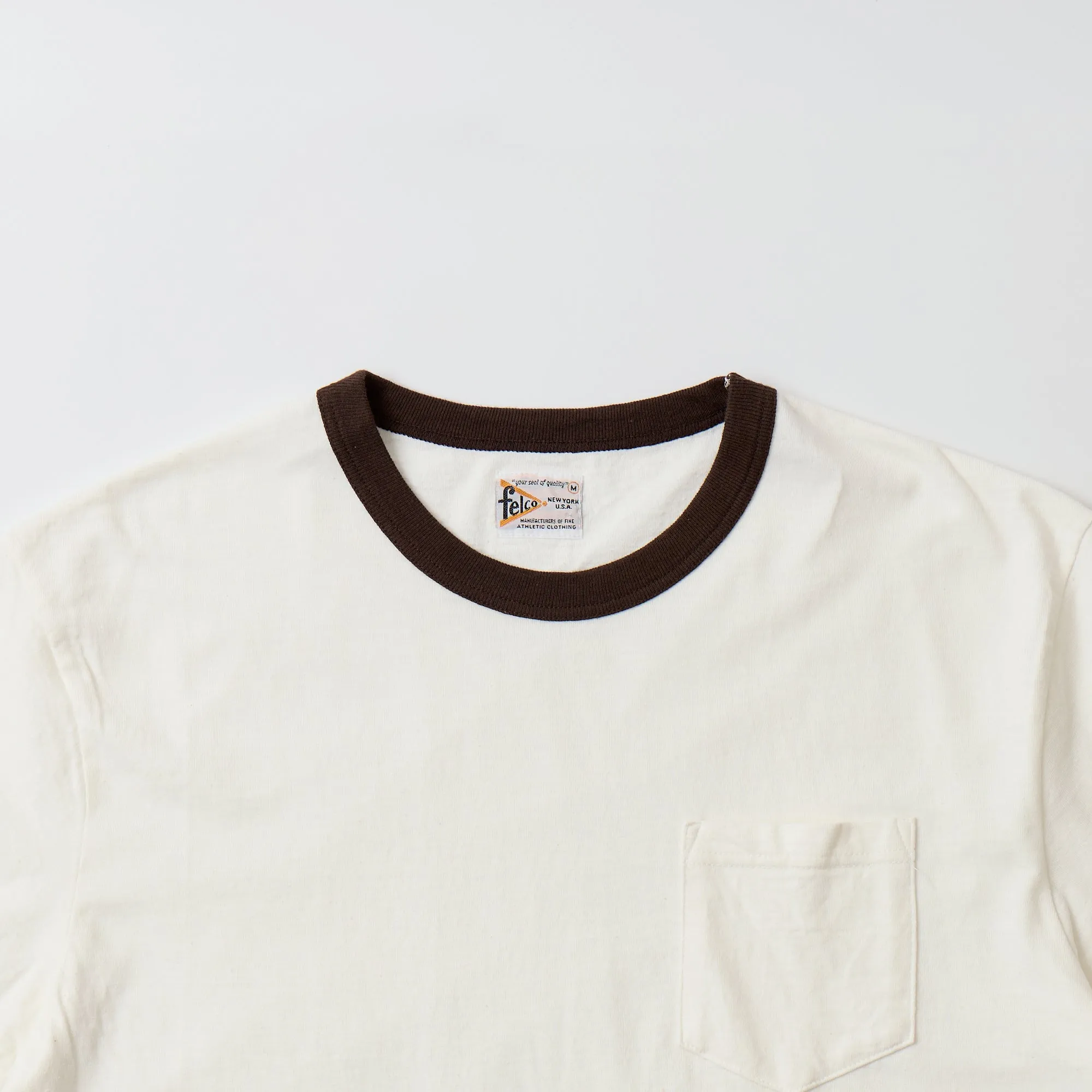 FELCO S/S RINGER POCKET TEE 8812 VINTAGE JERSEY - WHITE sold by Felco product image thumbnail 2