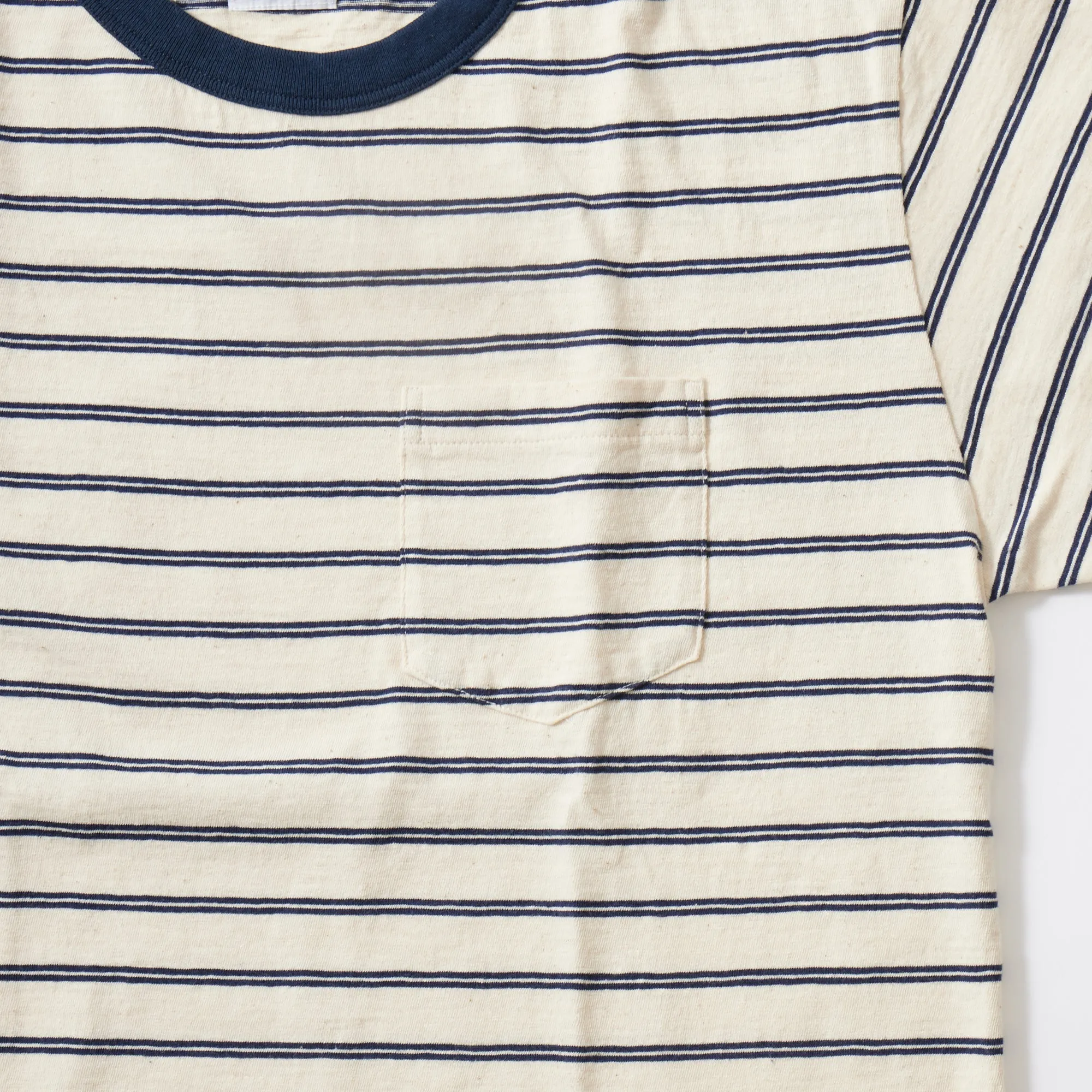 FELCO S/S RINGER POCKET-T VINTAGE STRIPE-NATURAL/NAVY sold by Felco product image thumbnail 3