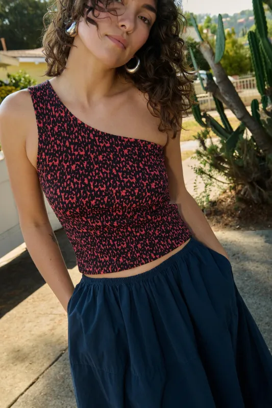 Sunny One Shoulder Tank- Dancing Floral Flora made by Nation LTD