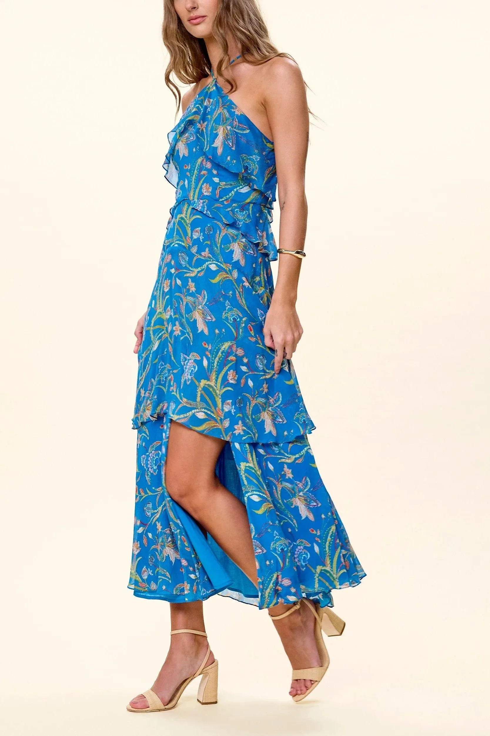 Aphrodite Ankle Dress- Blue Floralbella sold by Illie & Co product image thumbnail 2
