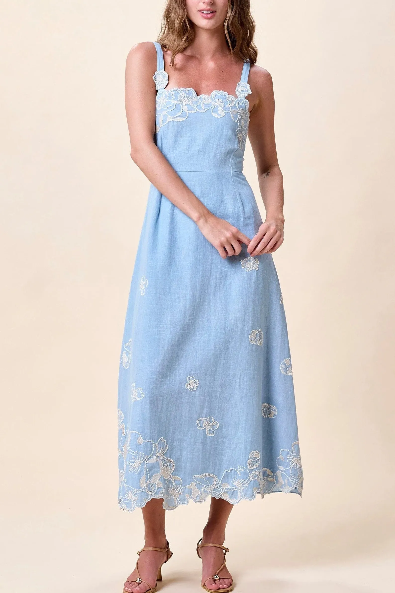 Marceline Midi Dress- Glacier Lake sold by Illie & Co