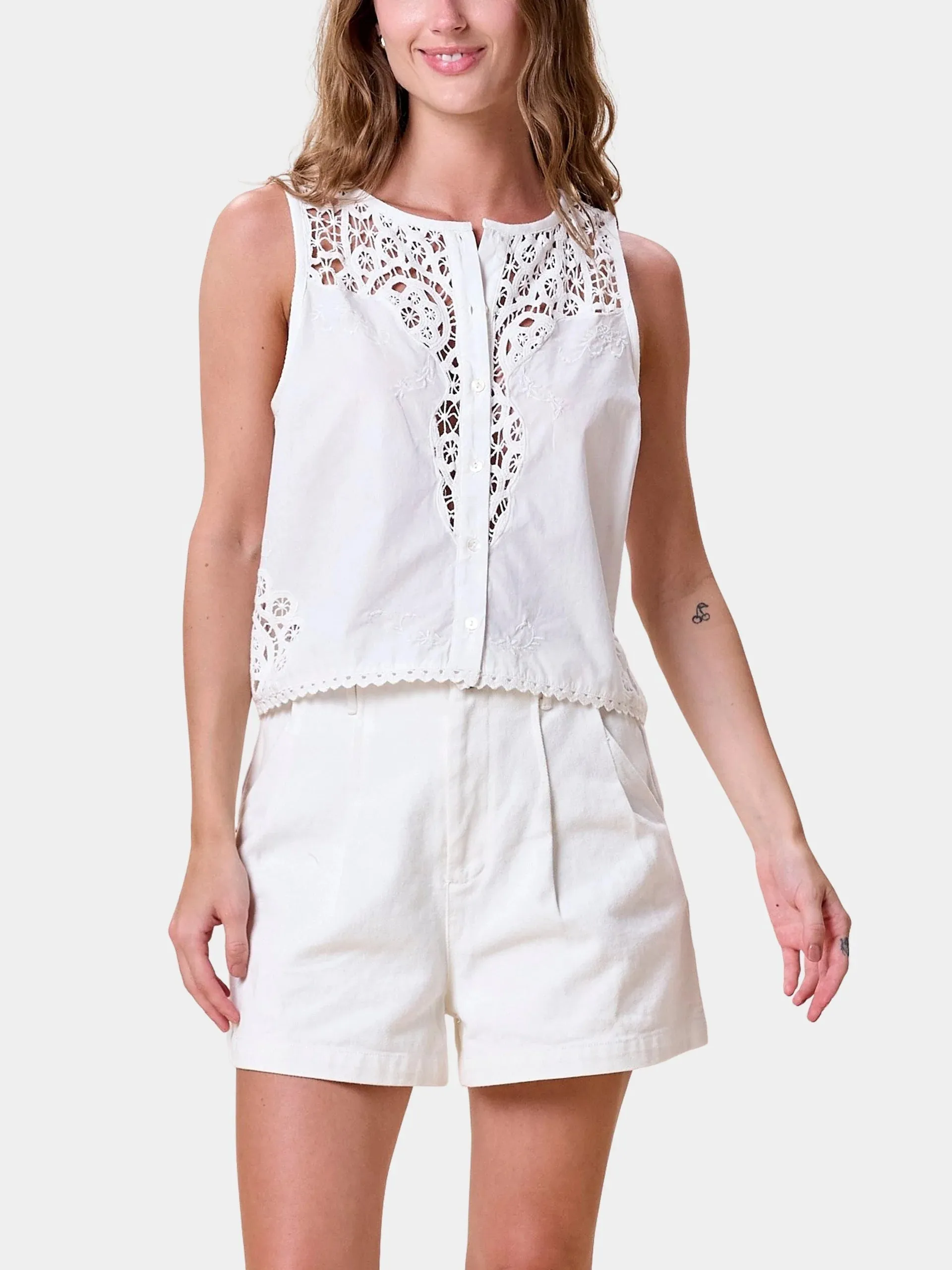 Eileen Top- Ivory sold by Illie & Co