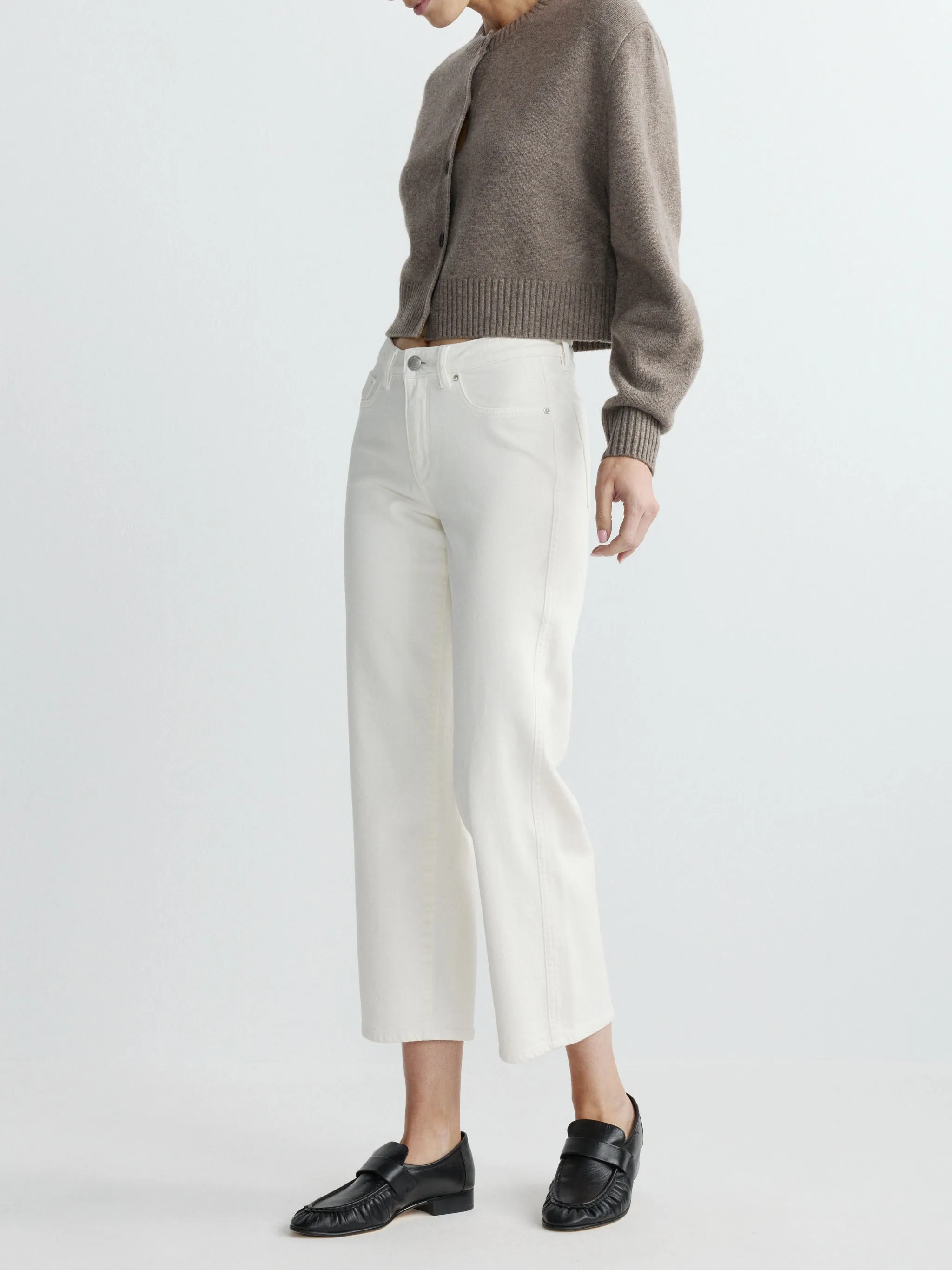 Pippa Mid-Rise Wide-Leg Ankle Jeans in White sold by Illie & Co product image thumbnail 2