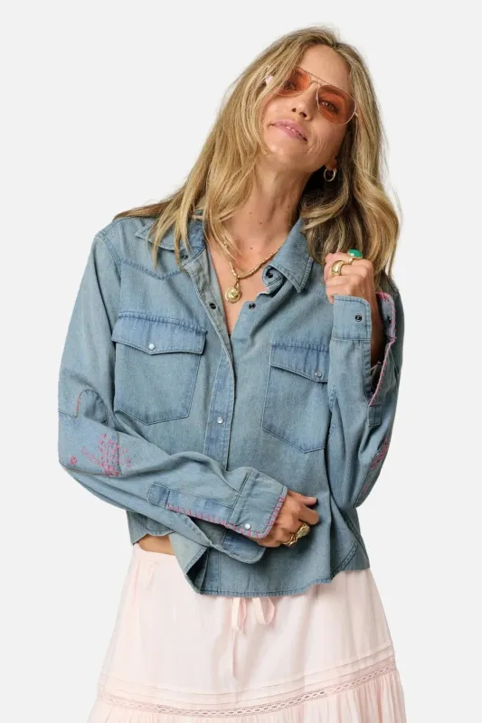 Western Pia Denim Shirt- True Denim made by Kerri Rosenthal
