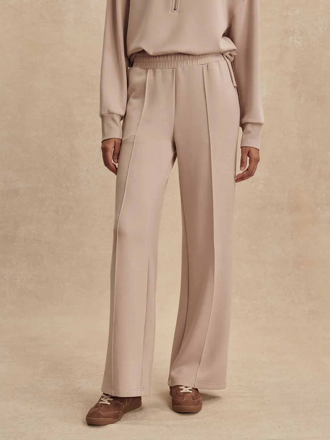 The Wide Leg Pant 30"- Mushroom sold by Illie & Co