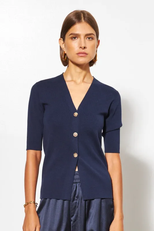 Roxy Short Sleeve Cardigan- Midnight made by LINE