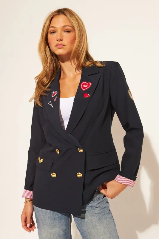 Blaine Patchwork Blazer- Heritage Indigo made by John + Jenn