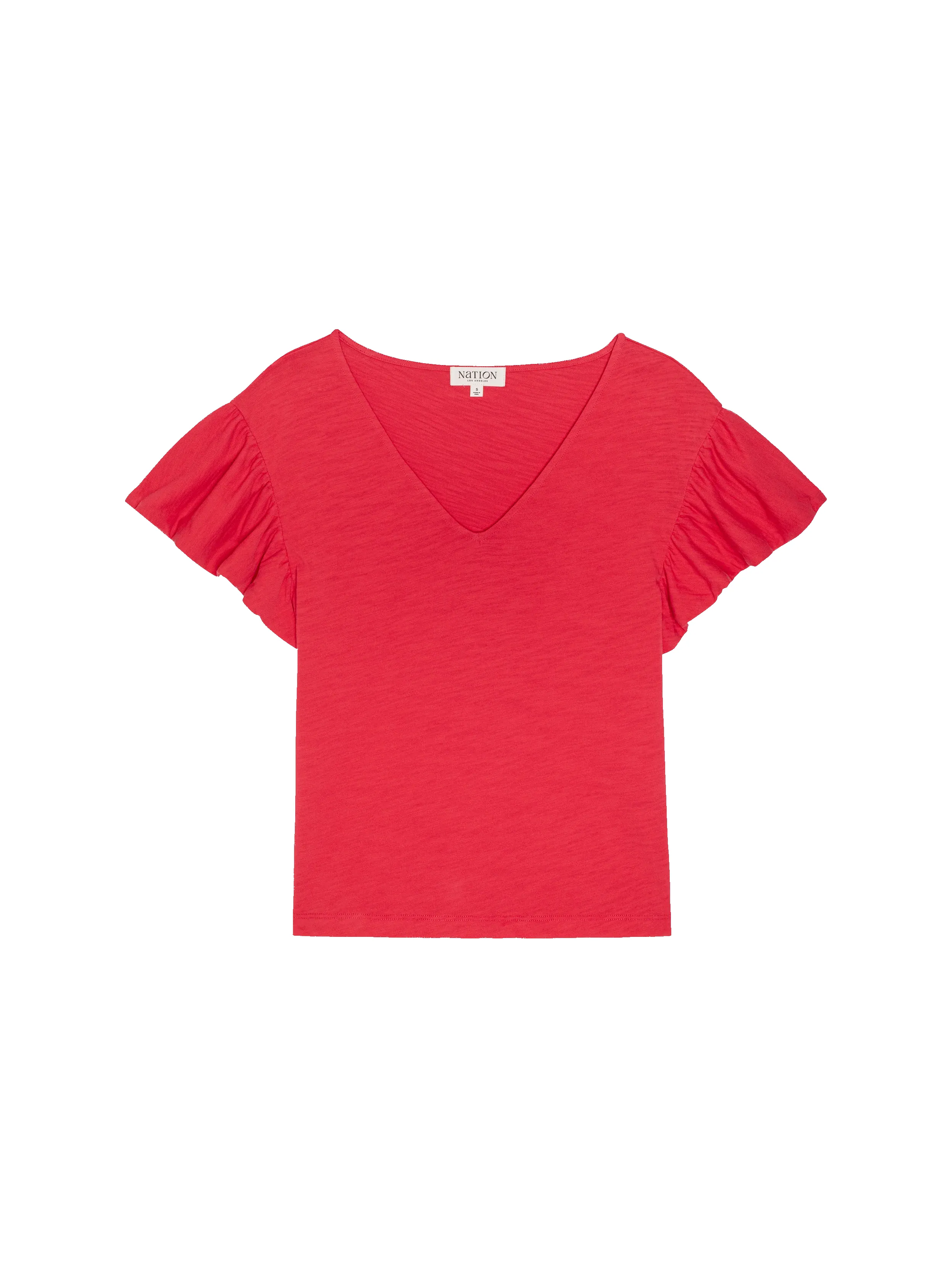 Emmy Flutter Sleeve Tee- Cherry Tarte sold by Illie & Co product image thumbnail 3