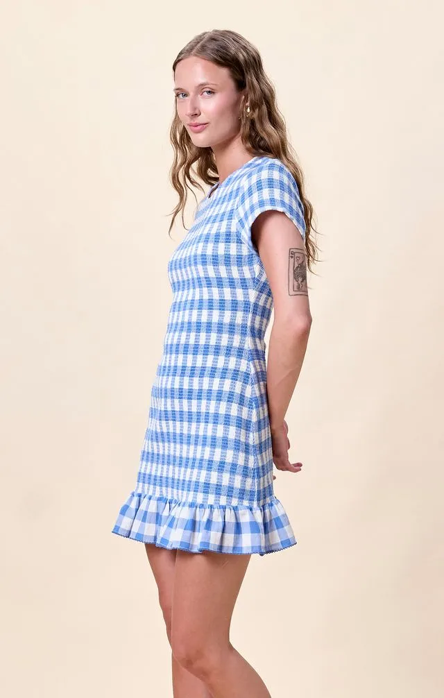 June Mini Dress- Blue Bonnet Gingham sold by Illie & Co product image thumbnail 2
