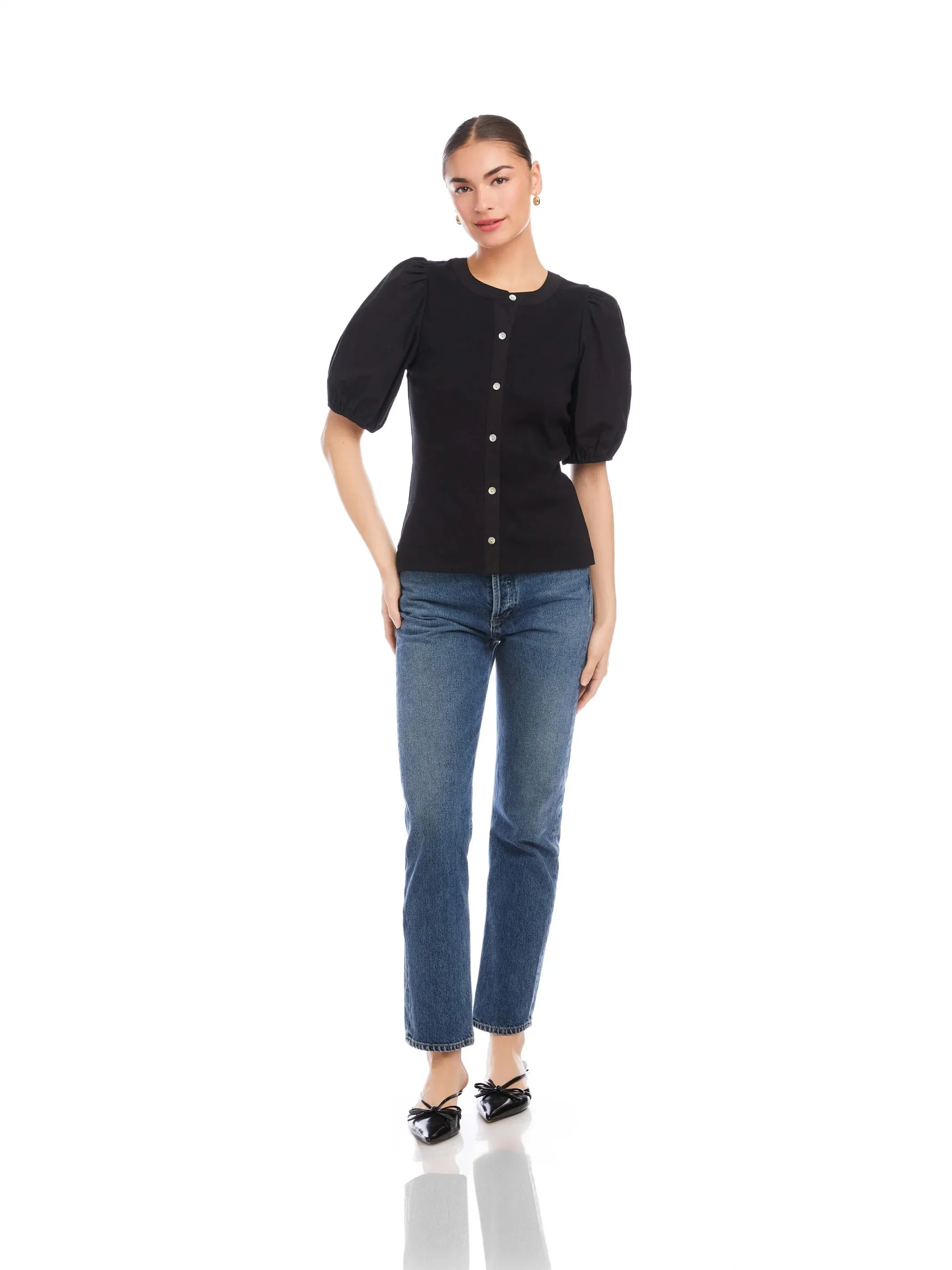 Terryn Contrast Top- Black *Final Sale* sold by Illie & Co product image thumbnail 2