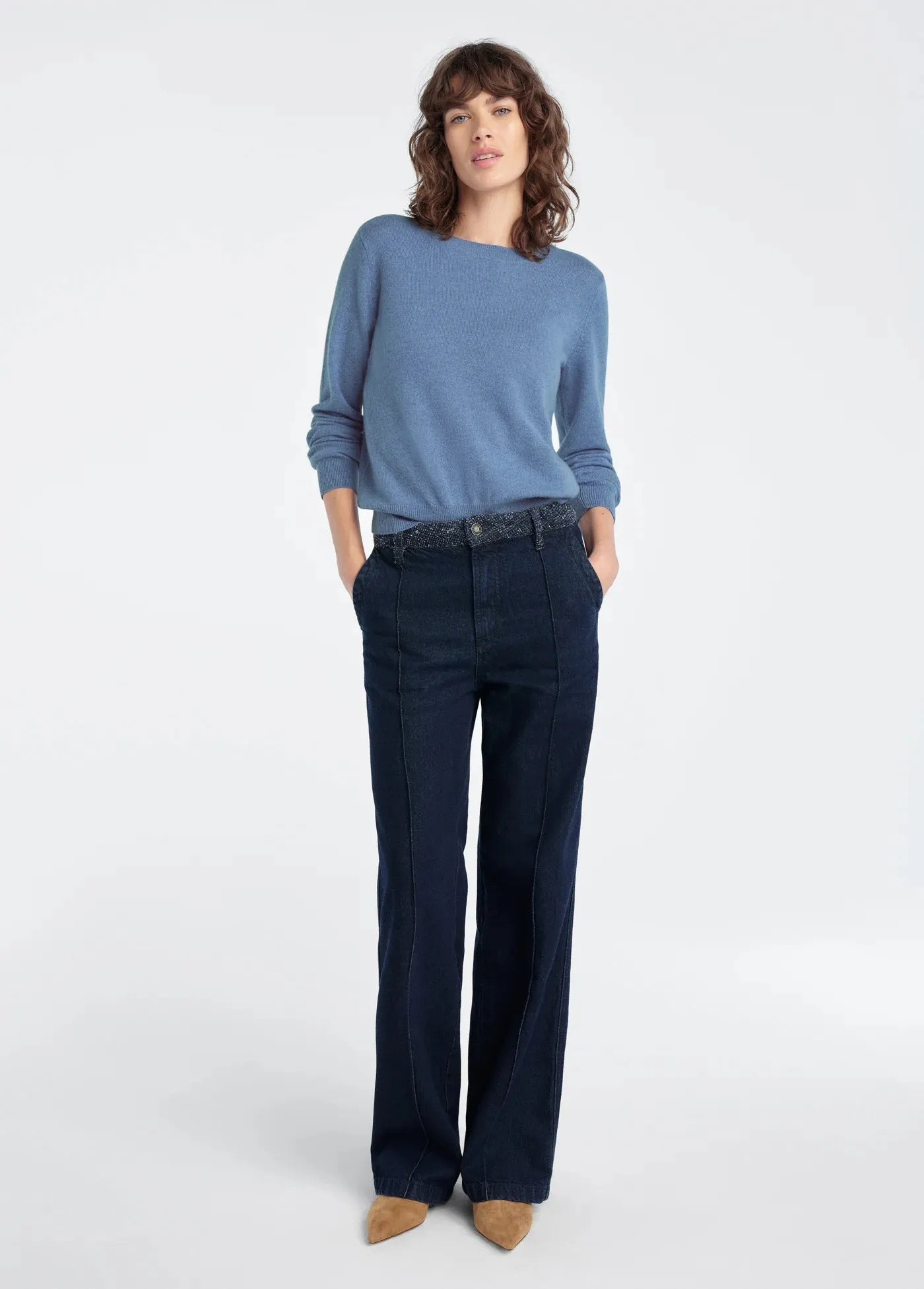 The Favorite Cashmere Crew-River Blue sold by Illie & Co product image thumbnail 3