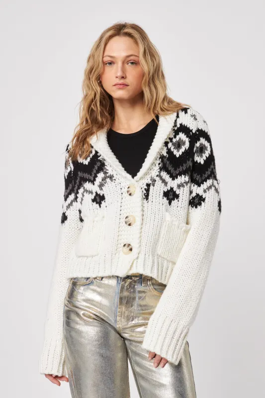 Laith Cozy Cardigan- Snowy Chairlift made by John + Jenn