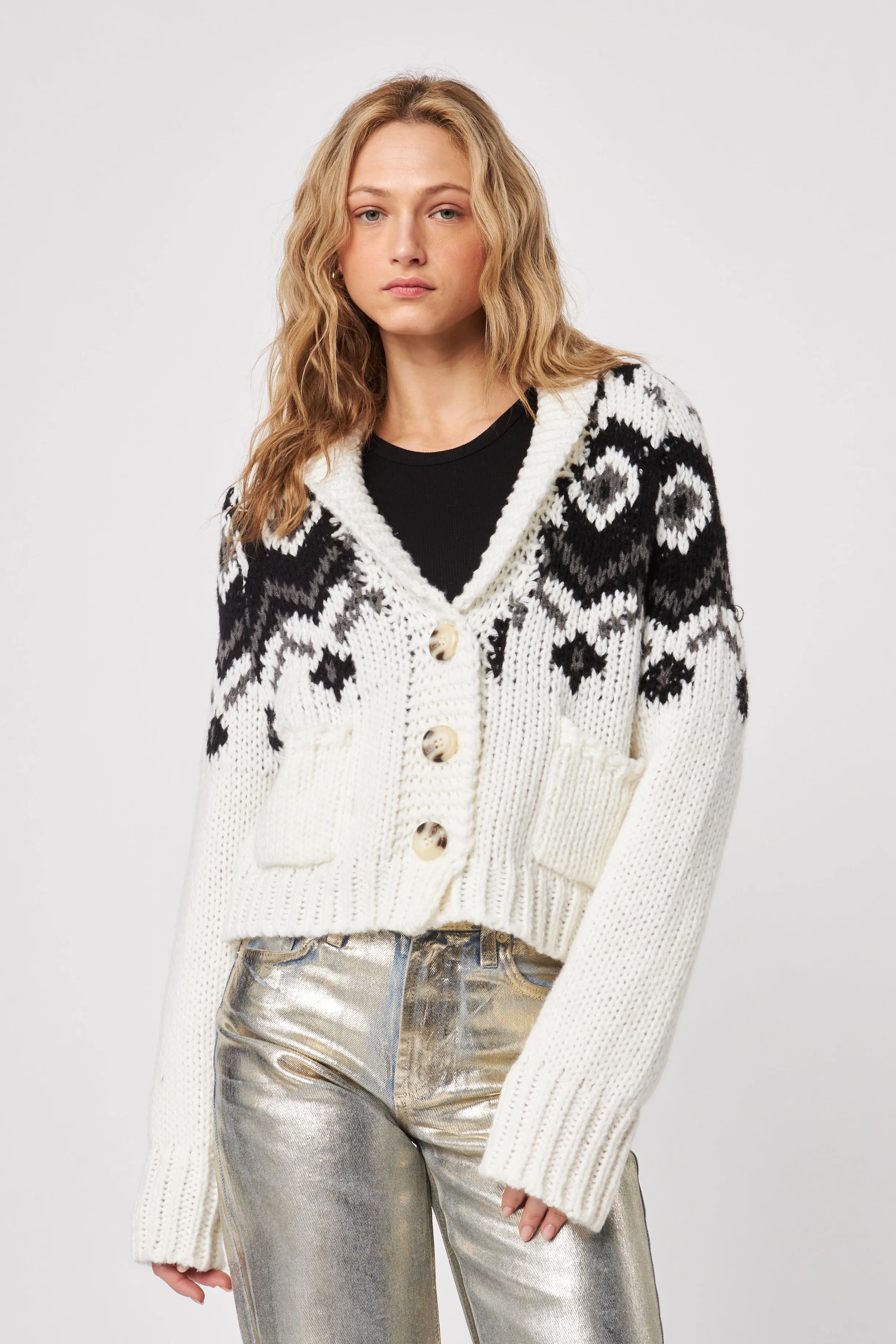 Laith Cozy Cardigan- Snowy Chairlift sold by Illie & Co