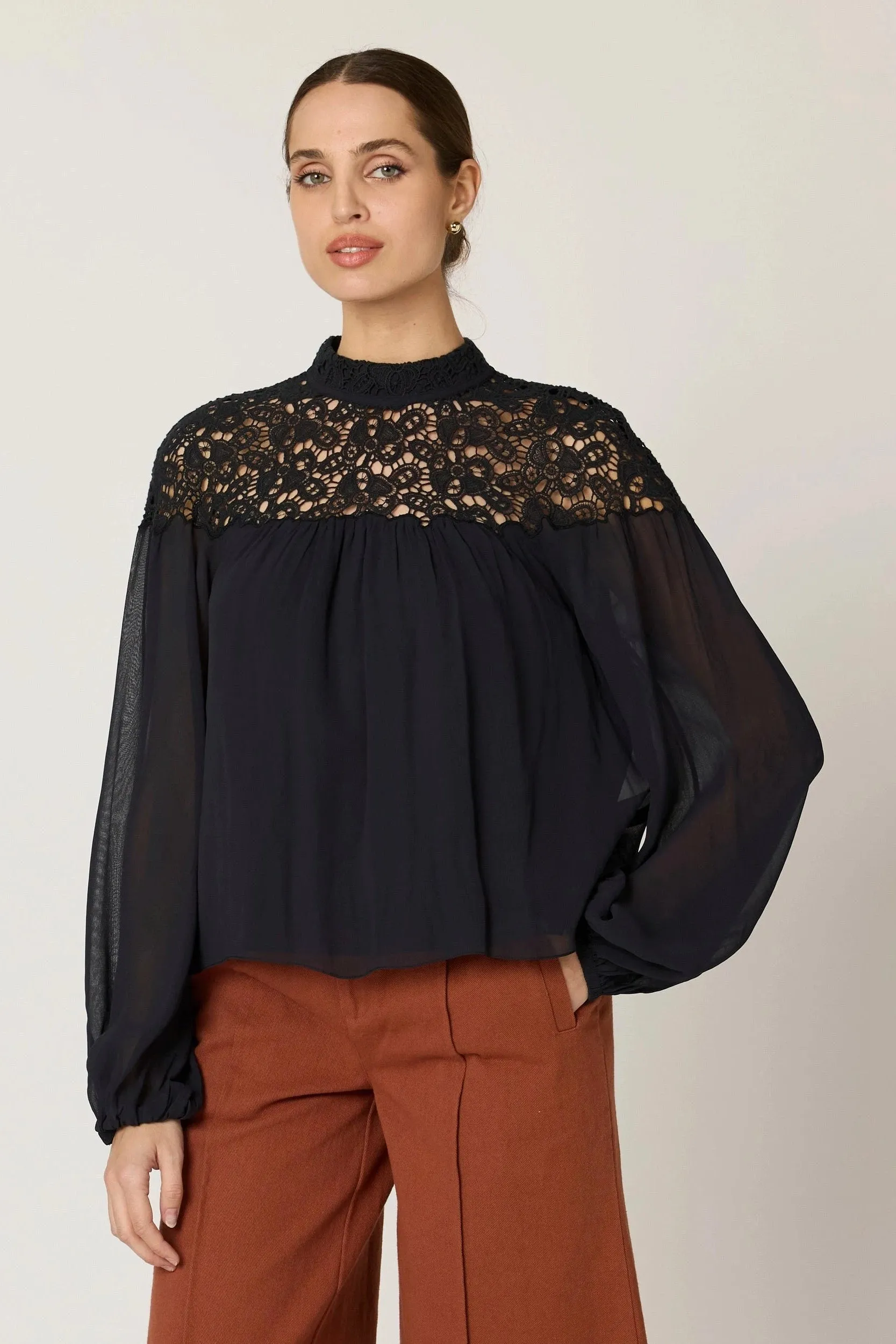 Eloise Blouse- Black sold by Illie & Co
