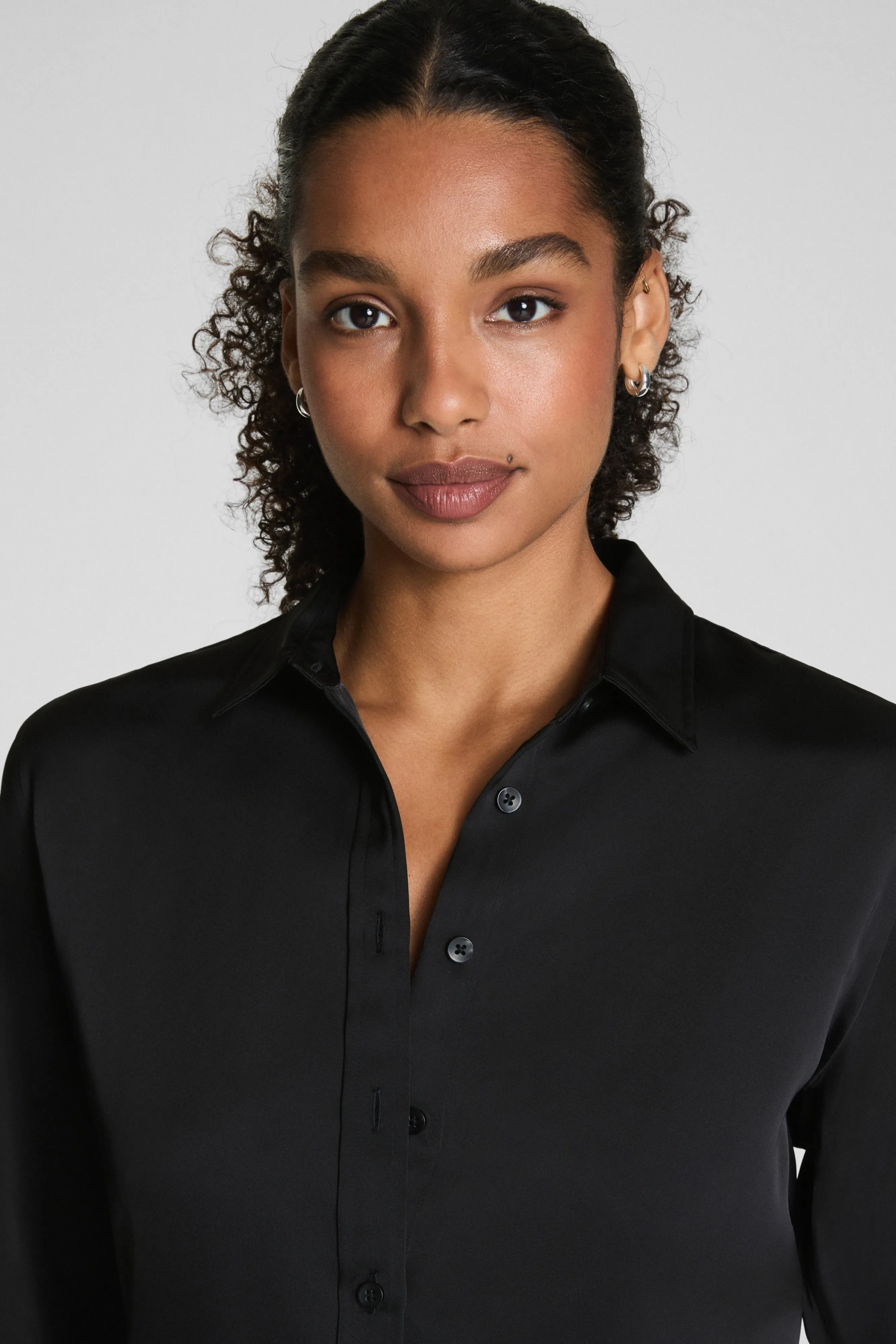 Better Than Silk Button-Down- Black sold by Illie & Co product image thumbnail 3