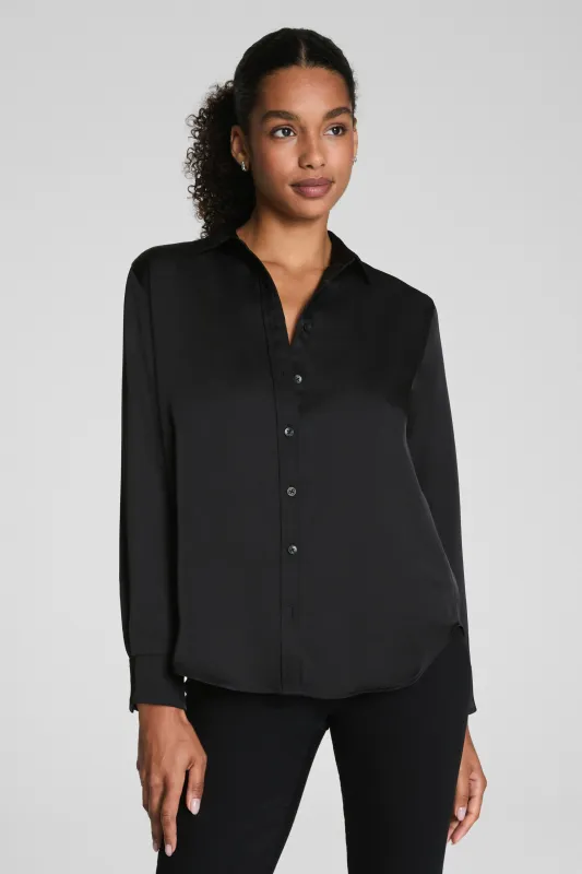 Better Than Silk Button-Down- Black made by SPANX