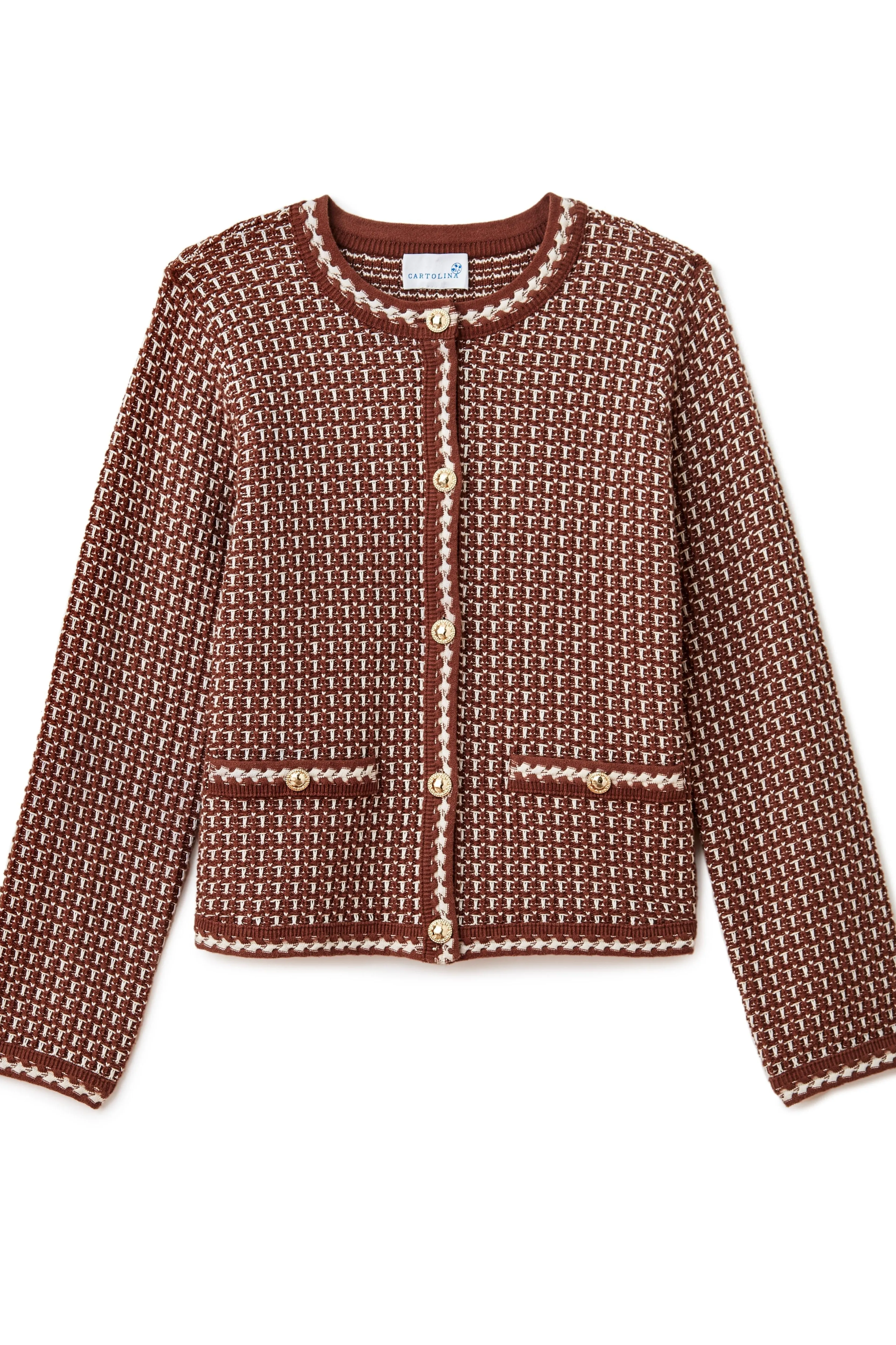 Evelyn Long Sleeve Cardigan- Espresso sold by Illie & Co