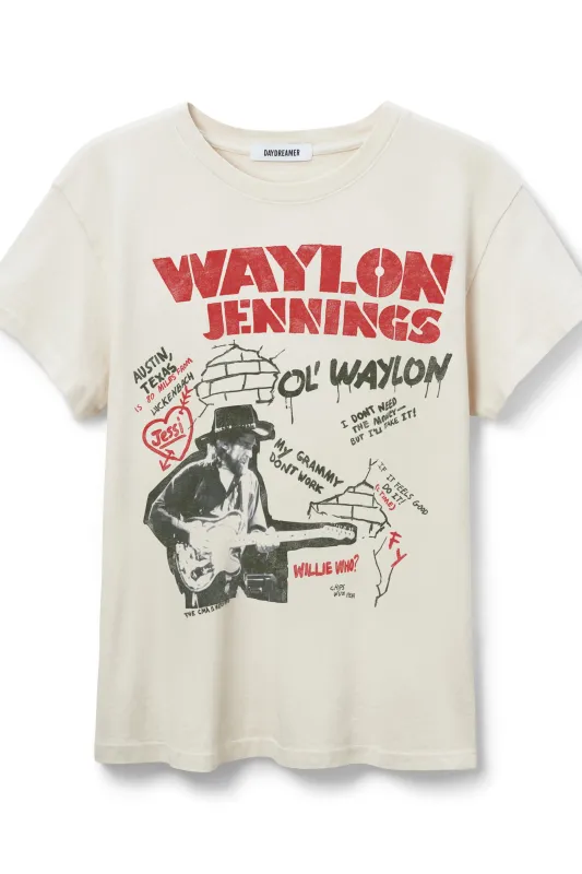 Waylon Jennings Ol' Waylon Tour Tee- Dirty White made by Daydreamer