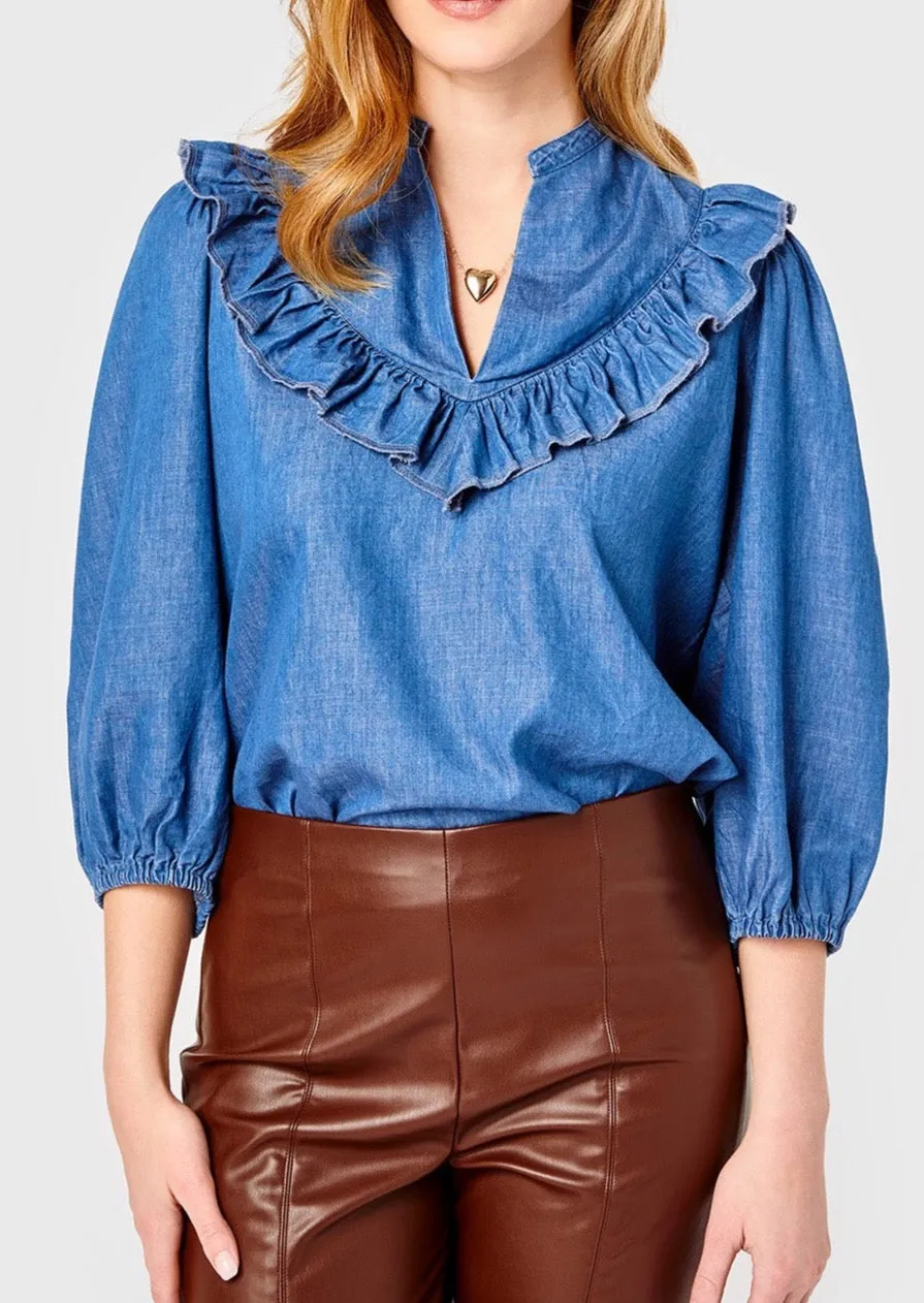 Mabel Top- Chambray sold by Illie & Co