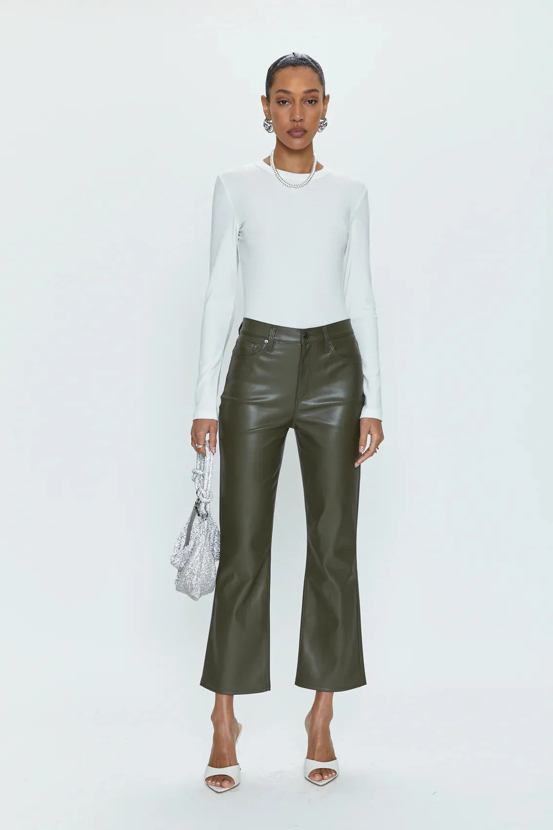 Lennon Vegan Leather Pants- Sage Green sold by Illie & Co product image thumbnail 5
