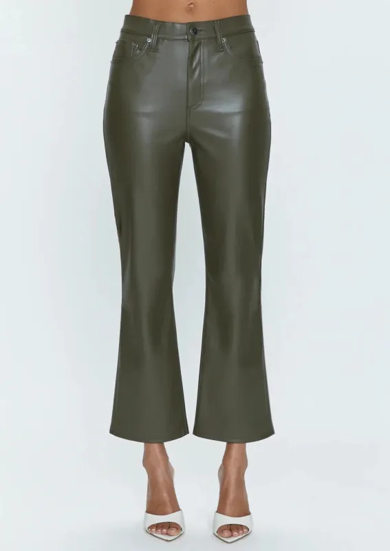 Lennon Vegan Leather Pants- Sage Green made by Pistola