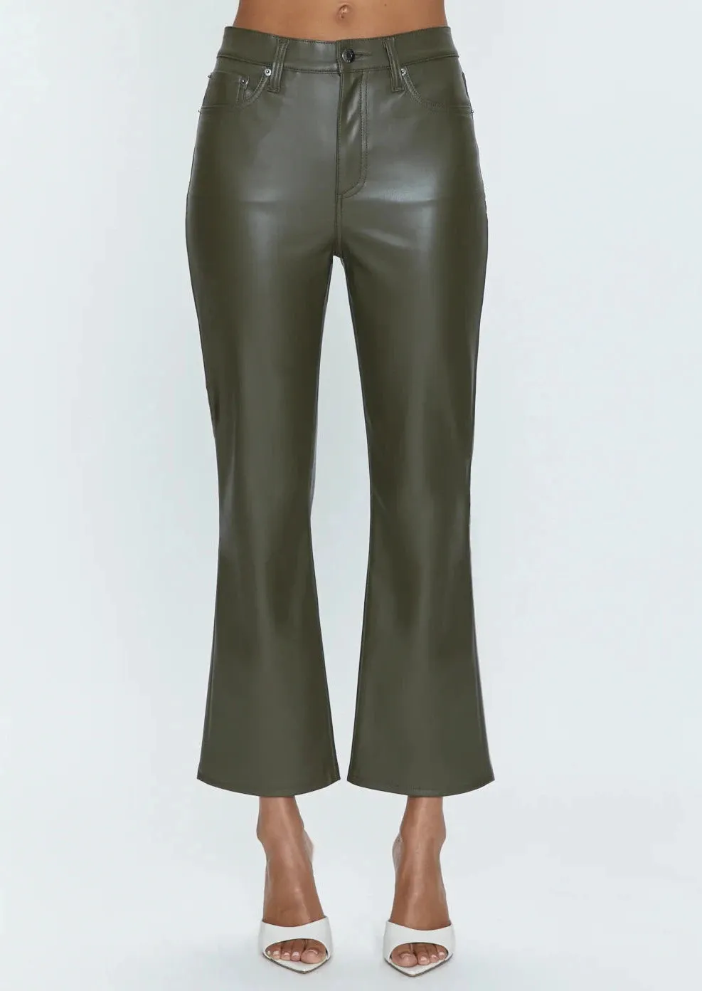 Lennon Vegan Leather Pants- Sage Green sold by Illie & Co