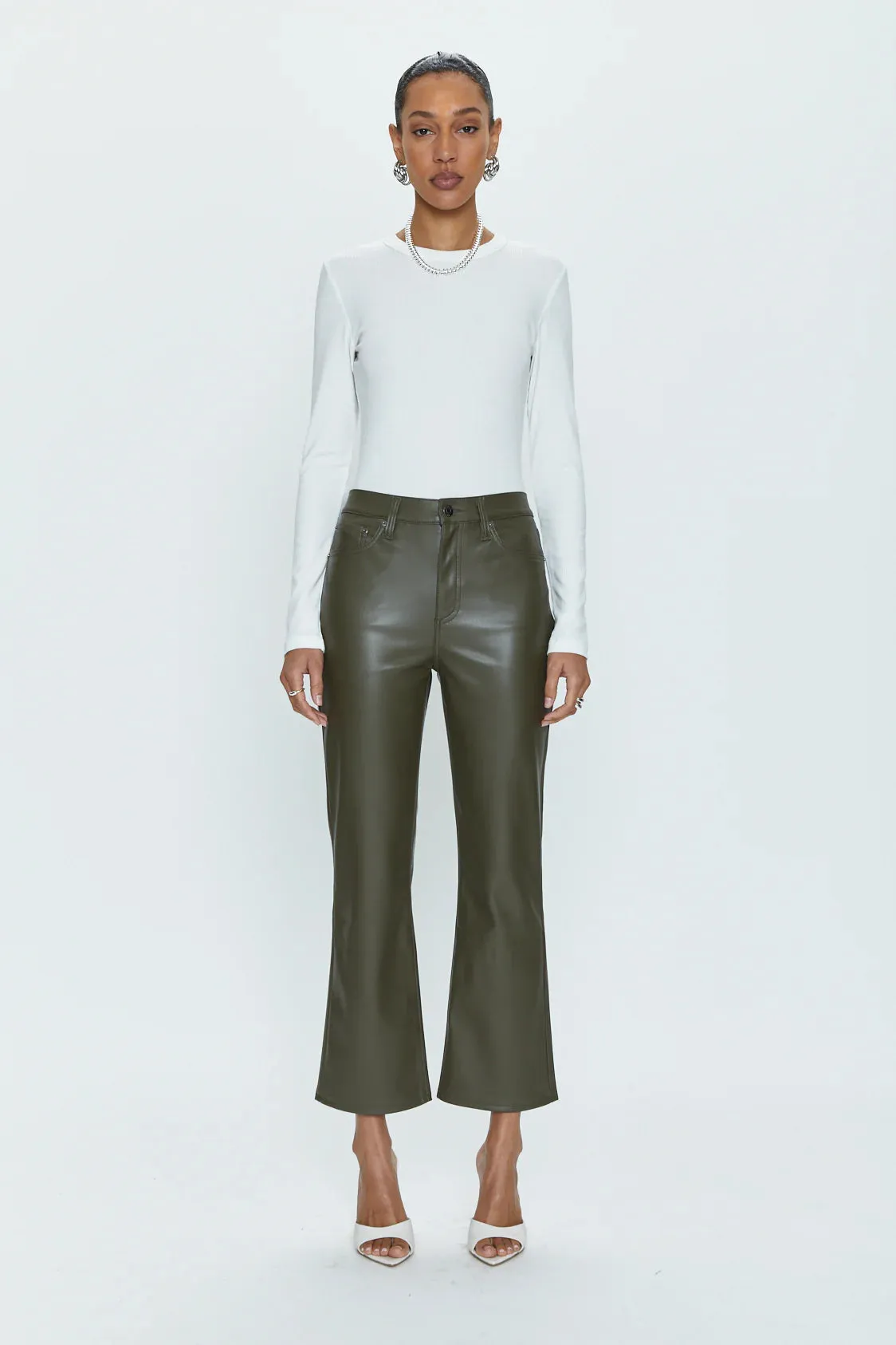 Lennon Vegan Leather Pants- Sage Green sold by Illie & Co product image thumbnail 4