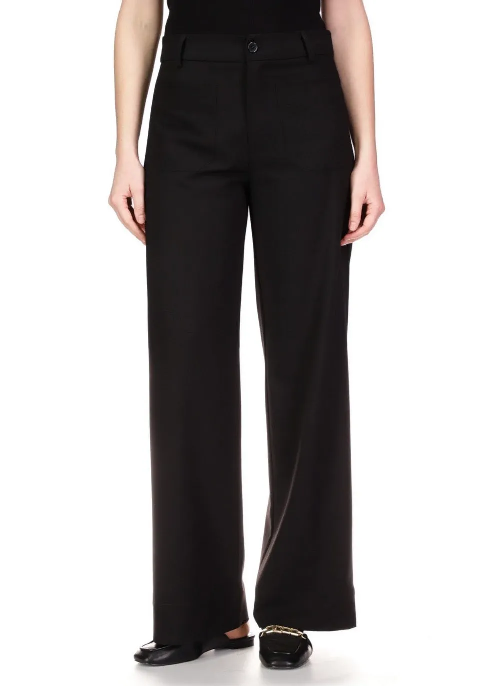 Marine Wide Leg Trouser- Black sold by Illie & Co