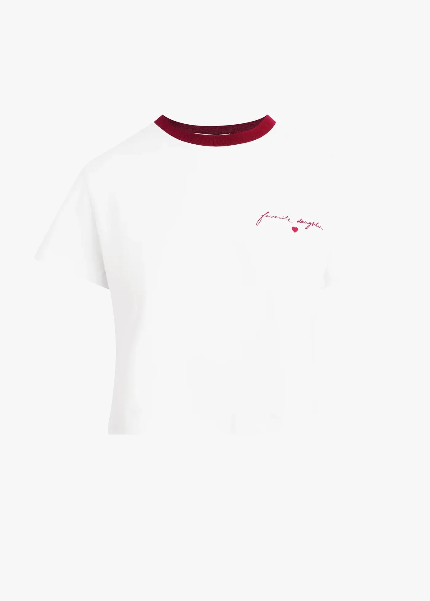 The Cropped Signature Chest Logo Tee- Off White Raspberry sold by Illie & Co product image thumbnail 5