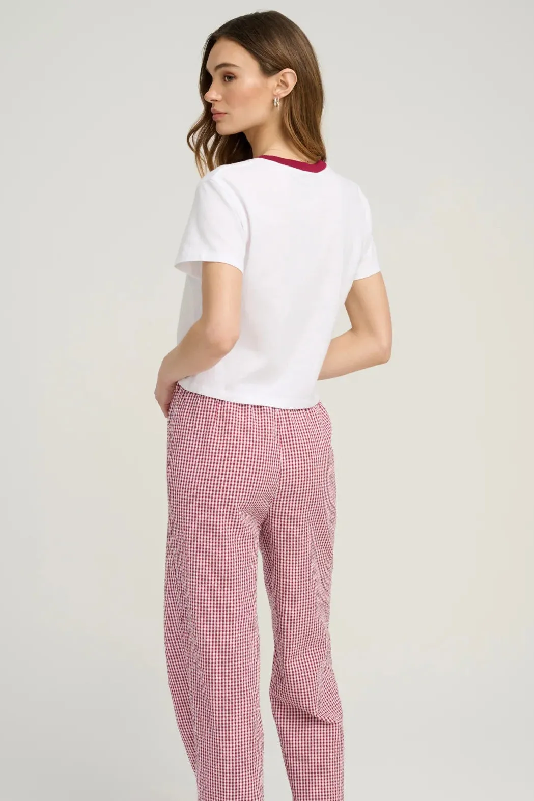 The Cropped Signature Chest Logo Tee- Off White Raspberry sold by Illie & Co product image thumbnail 4