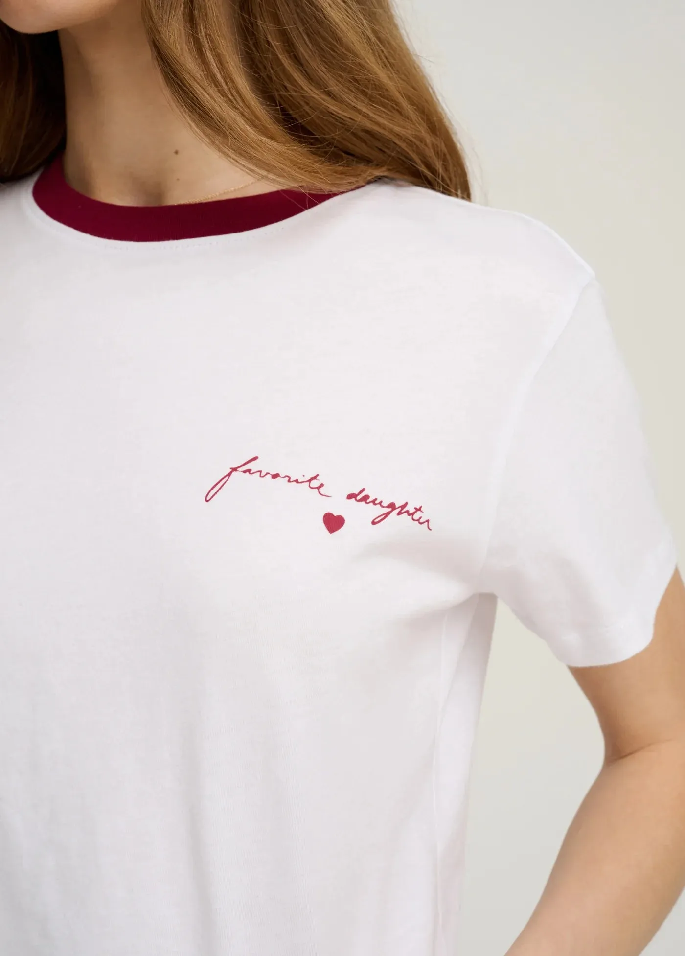 The Cropped Signature Chest Logo Tee- Off White Raspberry sold by Illie & Co product image thumbnail 2