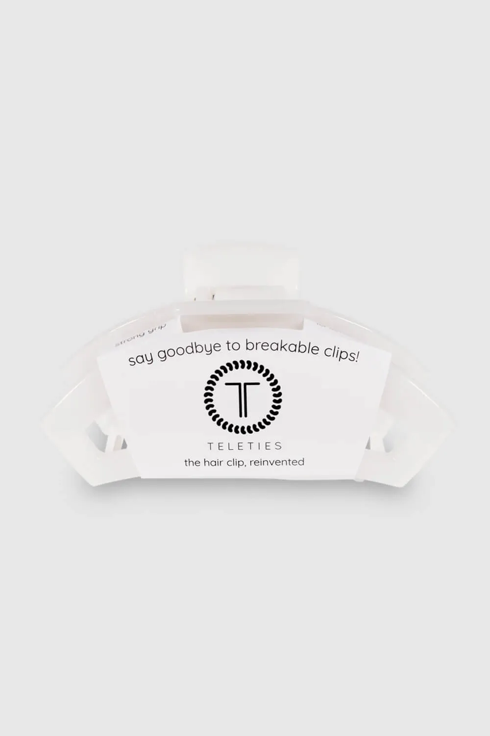 Teleties Large Open Claw Hair Clip in White | TT-CL02-004 sold by Glik’s product image thumbnail 4