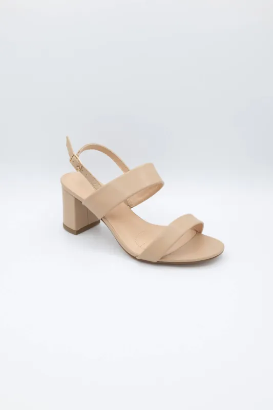 De Blossom Alba Strap Heels for Women in Nude | ALBA-5W NUDE sold by Glik’s