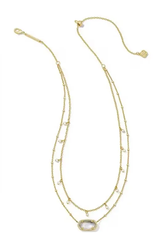 Kendra Scott Elisa Pearl Multi Strand Necklace in Ivory Mother-Of-Pearl | 9608851012 sold by Glik’s