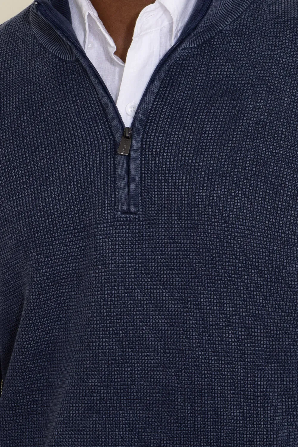 Sand Washed ¼ Zip Sweater for Men in Navy Blue | 9050-MIDNTNVY sold by Glik’s product image thumbnail 4