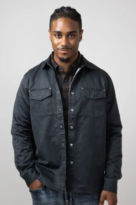 North River Suede Cotton Shirt Jacket for Men in Gun Metal | NRM8033-GUN sold by Glik’s