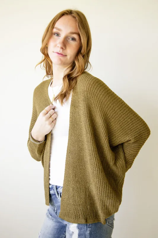 Shaker Stitch Cardigan for Women in Moss | 61865-MOS sold by Glik’s