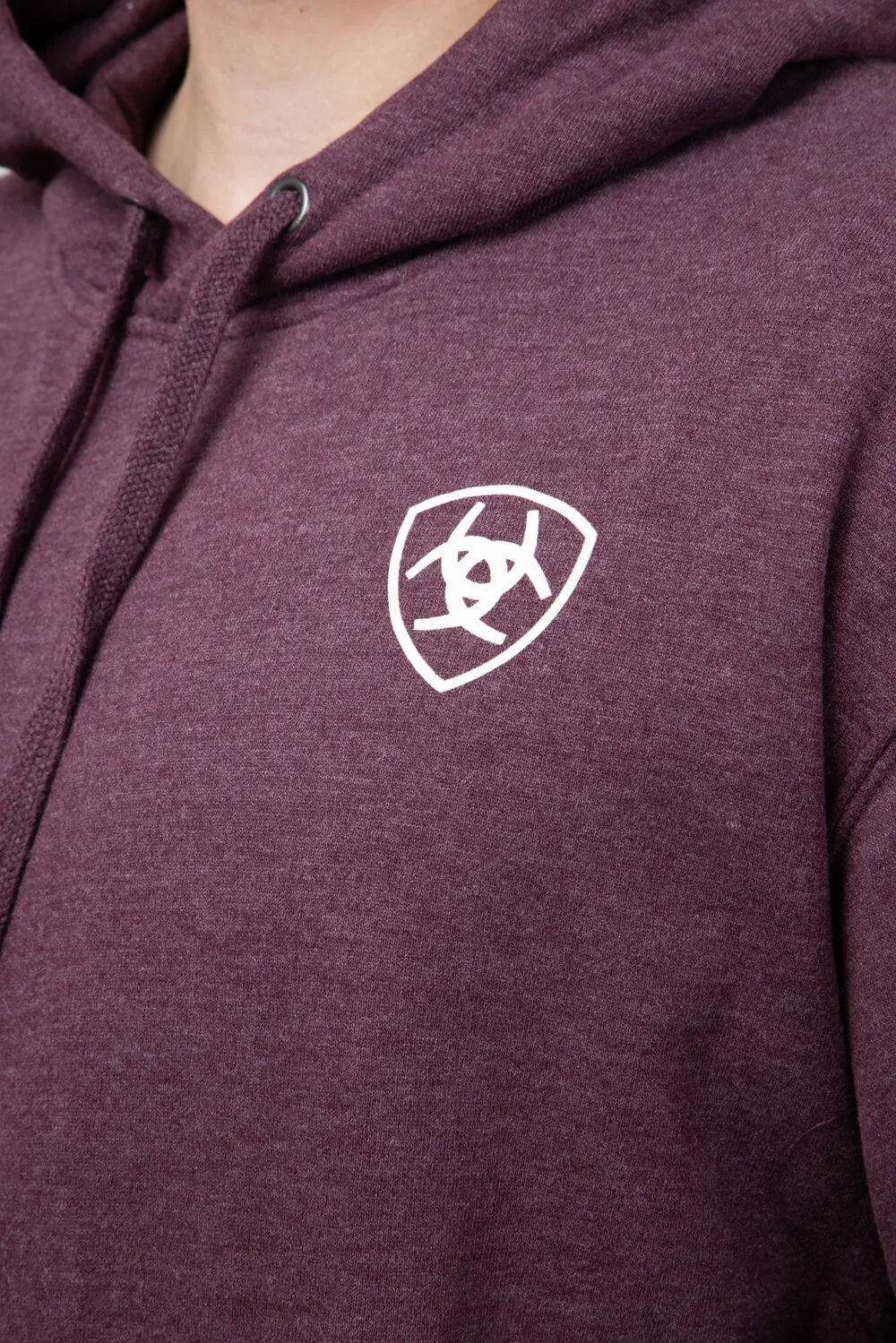 Ariat Logo Hoodie for Men in Malbec Heather | 10052768-MALBEC sold by Glik’s product image thumbnail 2