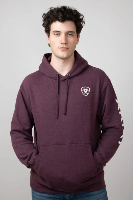 Ariat Logo Hoodie for Men in Malbec Heather | 10052768-MALBEC sold by Glik’s