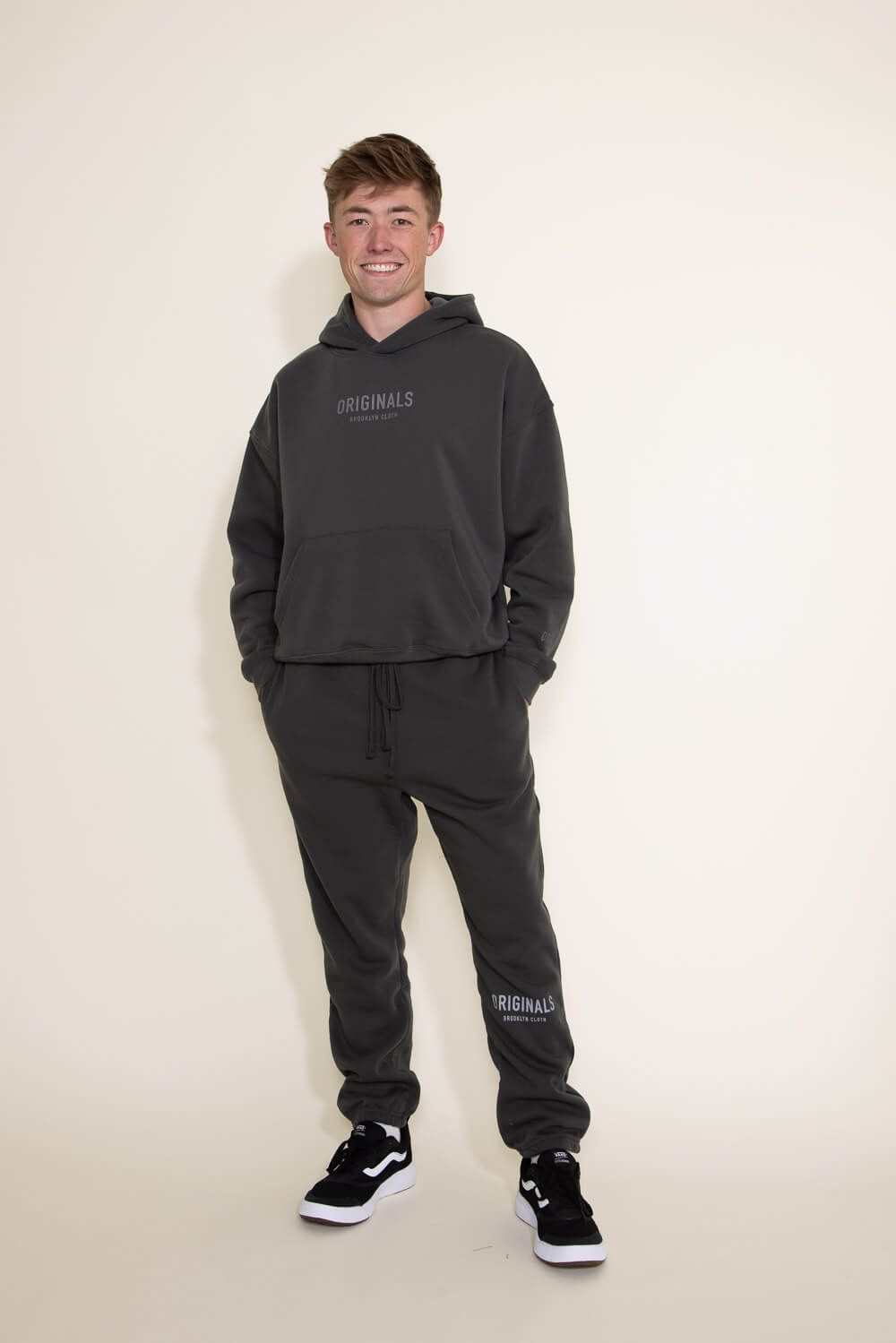 Brooklyn Cloth Original Fleece Hoodie for Men in Dusty Black | BHME920S-DYB sold by Glik’s product image thumbnail 3