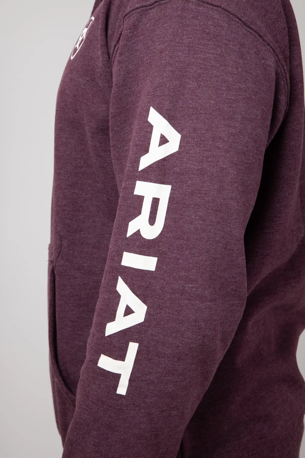 Ariat Logo Hoodie for Men in Malbec Heather | 10052768-MALBEC sold by Glik’s product image thumbnail 4