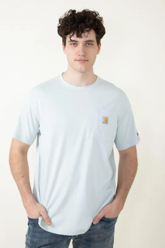 Carhartt Force Relaxed Fit Midweight Pocket T-Shirt for Men in Blue | 106652-E73-DEWDROP sold by Glik’s