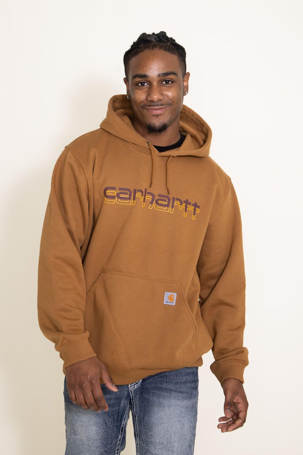 Carhartt Rain Defender Midweight Logo Hoodie for Men in Brown | 105679-BRN BROWN sold by Glik’s