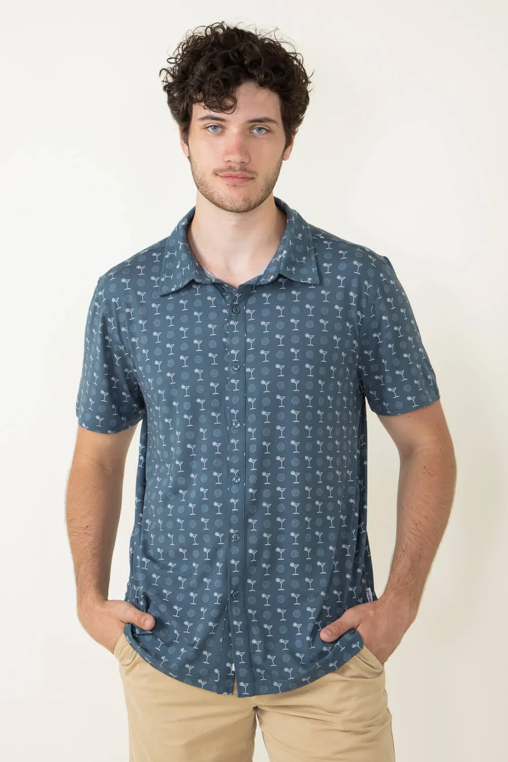 WearFirst Knit Dry Martini Shirt for Men in Orion Blue | K017A-MARTINI sold by Glik’s product image thumbnail 2