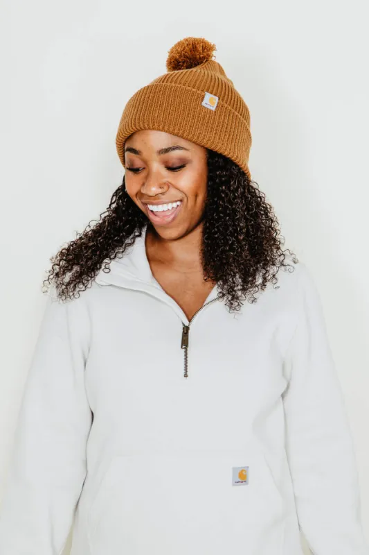 Carhartt Knit Pom-Pom Beanie for Women in Brown | 106003-BRN sold by Glik’s