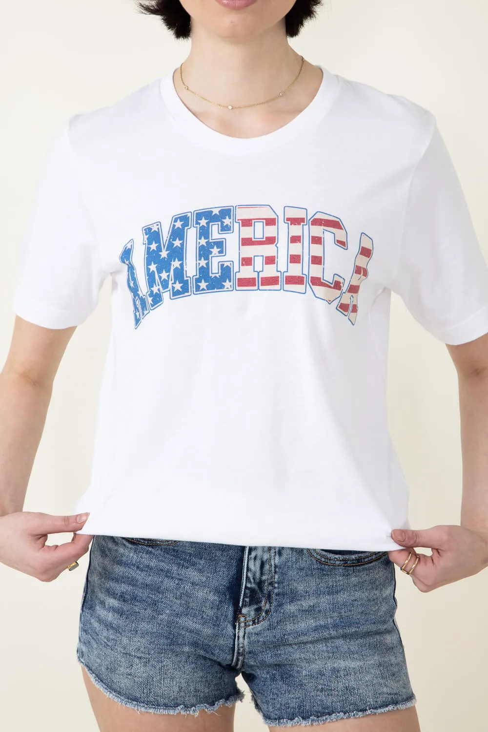 America Graphic T-Shirt for Women in White | 10799X-TS-WHITE sold by Glik’s product image thumbnail 3