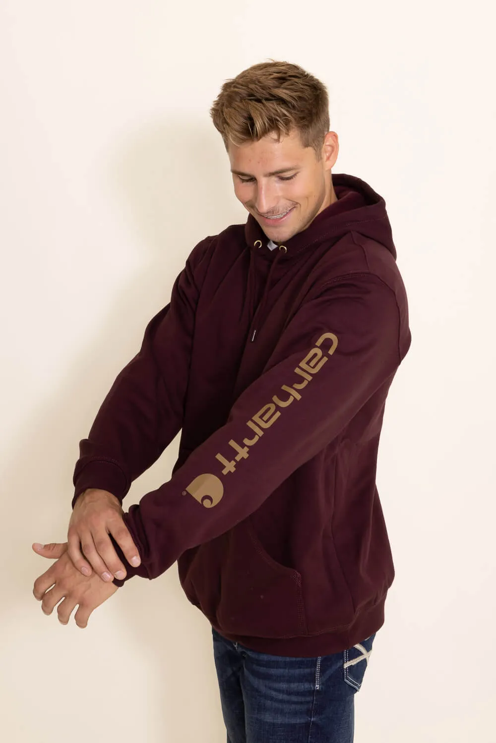 Carhartt Logo Sleeve Hoodie for Men in Port Maroon | K288-PRT PORT sold by Glik’s product image thumbnail 4