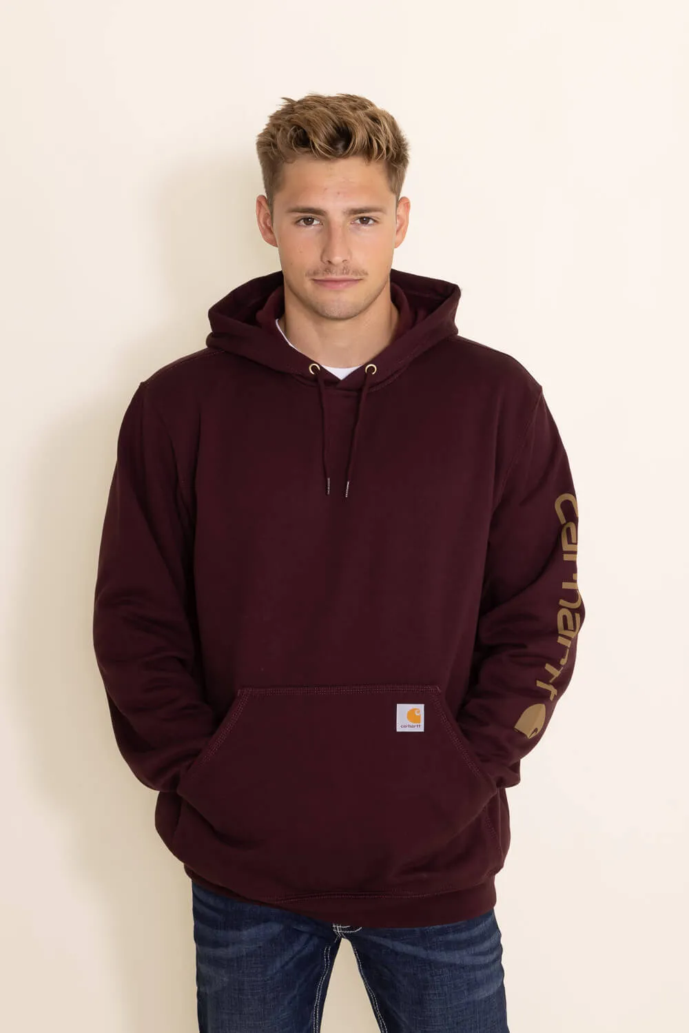Carhartt Logo Sleeve Hoodie for Men in Port Maroon | K288-PRT PORT sold by Glik’s product image thumbnail 2