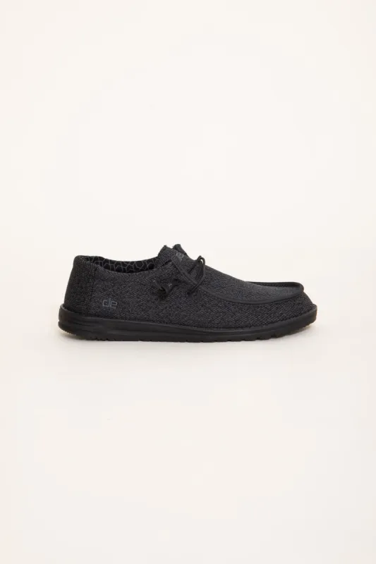 HEYDUDE Men’s Wally Sox Micro Shoes in Total Black | 150204942 sold by Glik’s