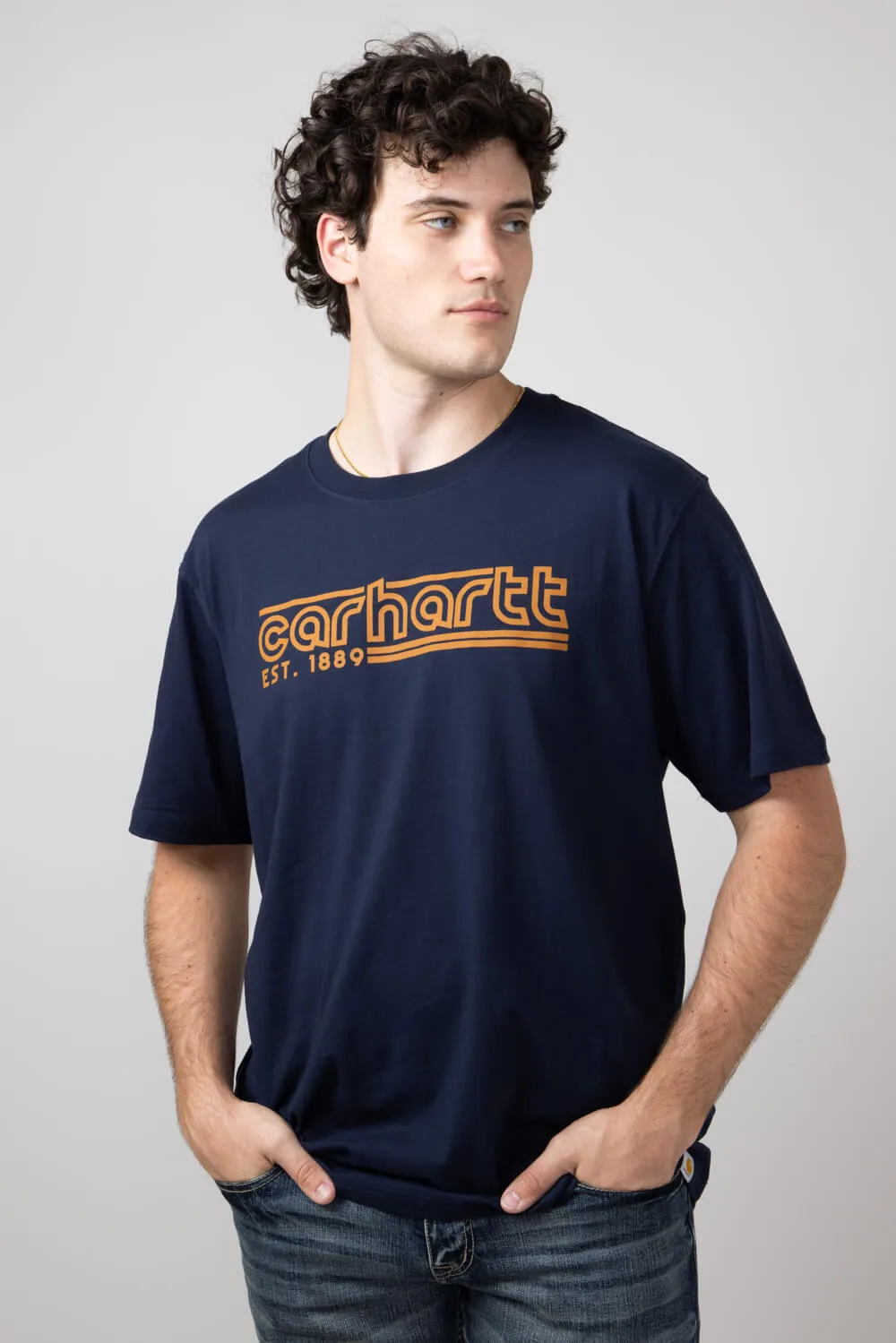 Carhartt Relaxed Fit Lightweight Logo Graphic T-Shirt for Men in Navy | 106538-I26-NVY sold by Glik’s product image thumbnail 2
